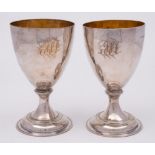 A pair of George III silver goblets, maker Samuel Godbehere & Edward Wigan, London,