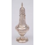 A late Victorian silver sugar castor, maker Horace Woodward & Co, London, 1892: of baluster form,