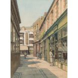 Dorothy Watts [20th Century]- Union Street, Brighton,:- signed, watercolour and pencil drawing,