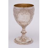 A George IV Irish silver wine goblet, maker James Scott, Dublin, 1827: crested,