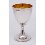 A George III silver goblet, maker Hester Bateman, London, 1787: of plain conical tapering outline,