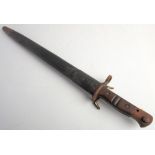 A WWI American 1907 pattern bayonet by Remington: the straight fullered blade stamped 'US' with