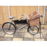 An mid 20th century low gravity tradesman's delivery or 'Butcher's' bike: the black frame with