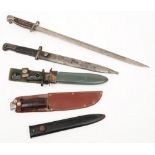 A WWI British 1907 pattern bayonet: together with a Mauser pattern bayonet in scabbard,
