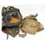 A WWII Infant gas mask: together with a collection of miscellaneous canvas bags,