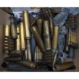 A collection of inert small calibre shell cases:, mostly .