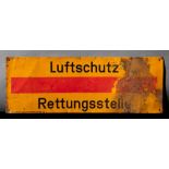 A WWII German Air Raid Shelter tinplate sign 'Luftschutz.