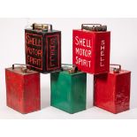 Two Shell petrol cans,
