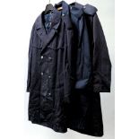 A Cornwall Constabulary wool overcoat: one other overcoat and three Police trench coats: (5)