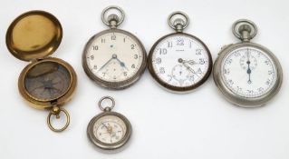 A Military issue open face pocket watch by Cyma: the white dial with Arabic numerals and subsidiary