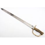 An 1801 pattern 2nd Model Baker Sword Bayonet: the 23 inch straight edge blade with sharpened back