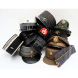 A group of various foreign Kepis and other military caps and berets: (a lot)