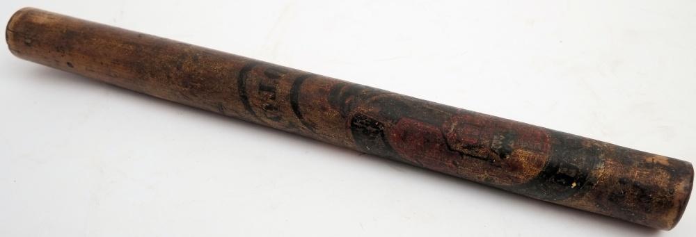 A late 19th /early 20th century tipstaff or truncheon: with traces of original decoration of Royal