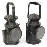 A WWII railwayman's signal lamp by Harry Pratt & Co,