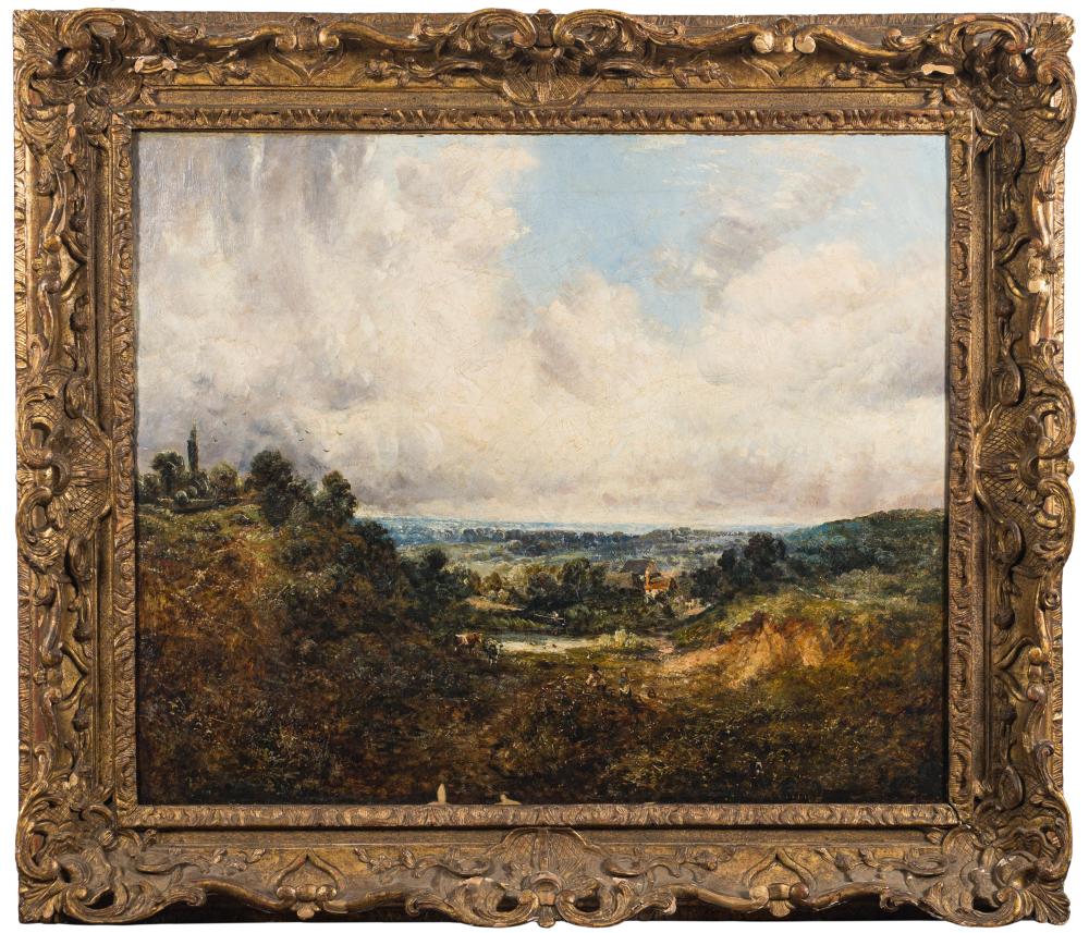 Manner of John Constable [19th Century]- An extensive heathland scene,