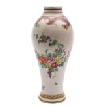A Plymouth/Bristol [William Cookworthy] baluster vase: painted with floral bouquets and sprigs