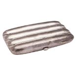 A George V silver four division cigar case, maker Martin, Hall & Co, Birmingham,