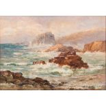 Arthur Bassett Waller [1882-1975]- Rocky coastal scenes, Sark,:- two, both signed watercolours,