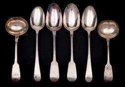A pair of George III silver Old English pattern tablespoons, maker Thomas Chawner, London,