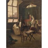 British School early 20th Century- Art School Interior,:- oil on canvas, 81 x 60cm, unframed.