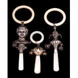 A late Victorian/Edwardian child's silver rattle,