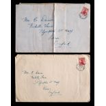 Two British Antarctic Expedition RYS Terra Nova envelopes addressed to Mrs E Davies,