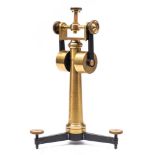 A rare 19th century English lacquered brass sextant stand:,