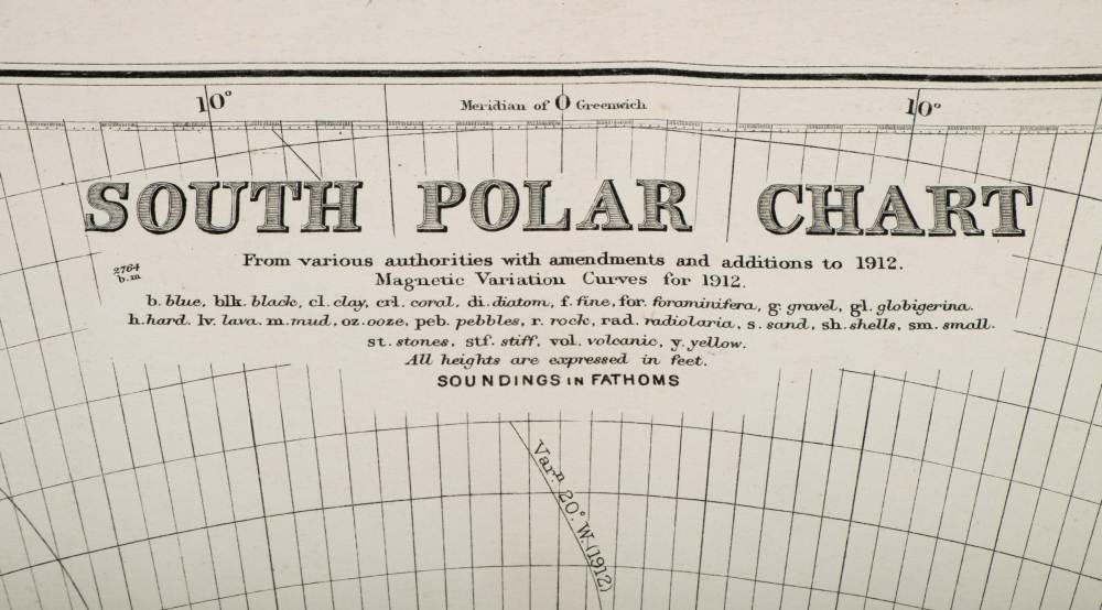 An Admiralty published chart 'South Polar Chart':, circa 1914, 69cm. x 100cm. - Image 2 of 2