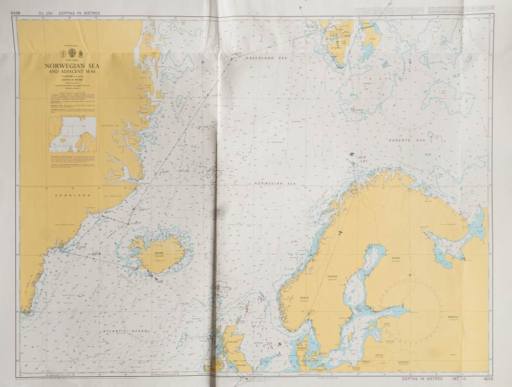 A group of various Arctic navigational charts: including a Hydrographic Office 'Chart of The North - Image 3 of 4