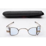 A pair of late 18th/early 19th century white metal framed 'Railway' spectacles: with double 'D'