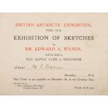 A small printed card invitation to Mr F Davies for the 'British Antarctic Expedition 1910-1913