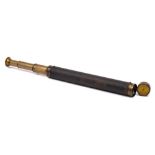 A late 19th/early 20th century leather and brass four draw telescope: unsigned.