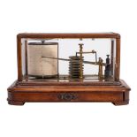 An early 20th century oak cased recording barograph by Kelvin & James White,