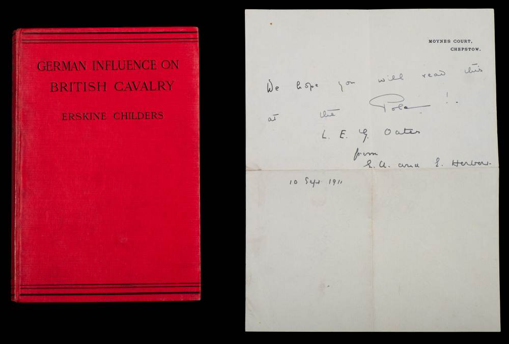 Captain Lawrence Edward Grace Oates RN (1880-1912) a signed copy of Erskine Childers 'German