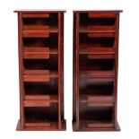 A pair of mahogany graduated cabin bookcases: each of five shelves, 103cm high.