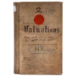 A WWI War Loss Valuations manuscript ledger for C H Rugg & Co: dated from 20th Match 1917 to 26th