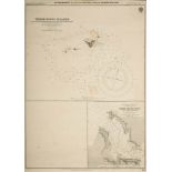 An Admiralty published chart 'Anchorages on and off the North Coast (New Zealand)': 48.5 x67cm.