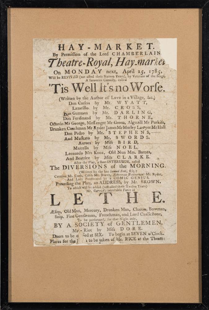 PLAYBILLS : a pair of playbill broadsides for the Theatre Royal, - Image 2 of 2