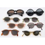 Eight pairs of mid 20th century sunglasses: including coloured frame examples (8)