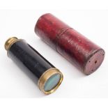 An early 19th century brass eight draw telescope by Carpenter,