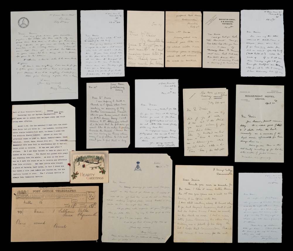 A group of nine letters from Harry Pennell and family members circa 1910 to FEC Davies:,