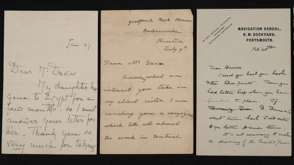 A group of nine letters from Harry Pennell and family members circa 1910 to FEC Davies:, - Image 3 of 5