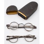 A pair of George III silver spectacles,