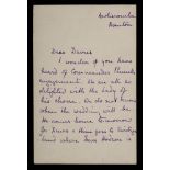 A manuscript letter from Harry Pennell's mother Winifred, to Frank Davies: from Awliscombe,