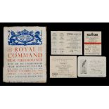A Royal Command Performance Souvenir programme and ticket for 'Scott of the Antarctic' (John Mills)