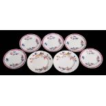 A group of seven Furness Bermuda Line saucers: comprising two 'Bird of Paradise ' pattern saucers