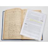 A WWI period manuscript W/T Signal log, 1917-1921,