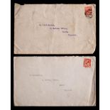 Two British Antarctic Expedition envelopes to Frank Davies dated August 1913 to the Saltram Villas