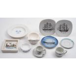 A collection of foreign ocean liner tablewares: including two Johnson Line (Sweden) soup bowls,