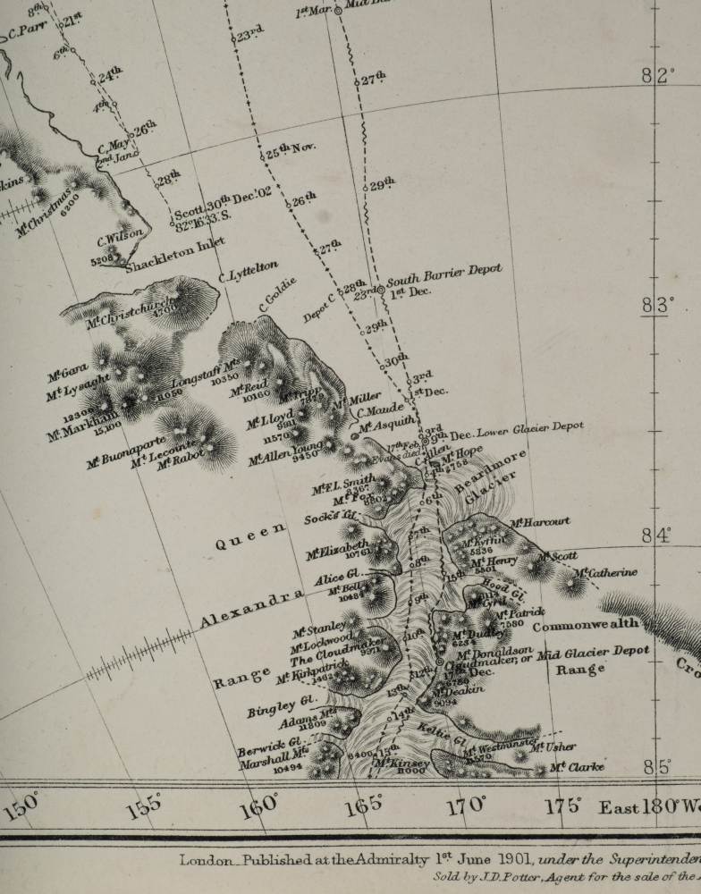 An Admiralty published chart 'Antarctic Ocean Sheet VIII':, 69cm. x 100cm. - Image 3 of 4